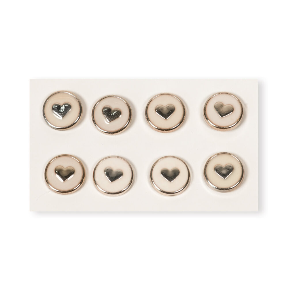 1.1cm Heart-Print ABS Plastic Button