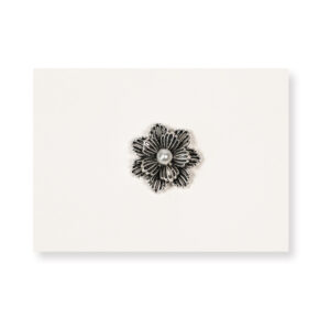 1.8cm Black Flower Alloy Button