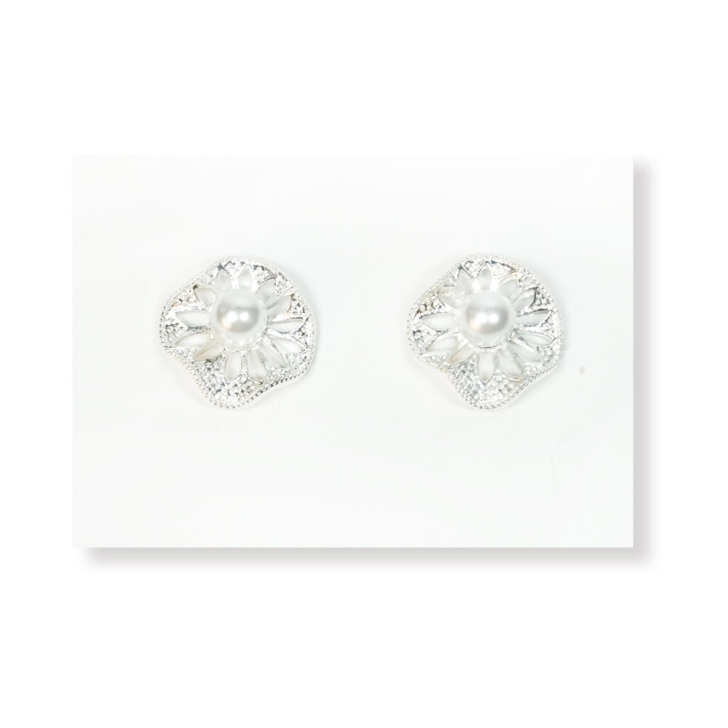 1.8cm Silver Decorative Pair Alloy Button