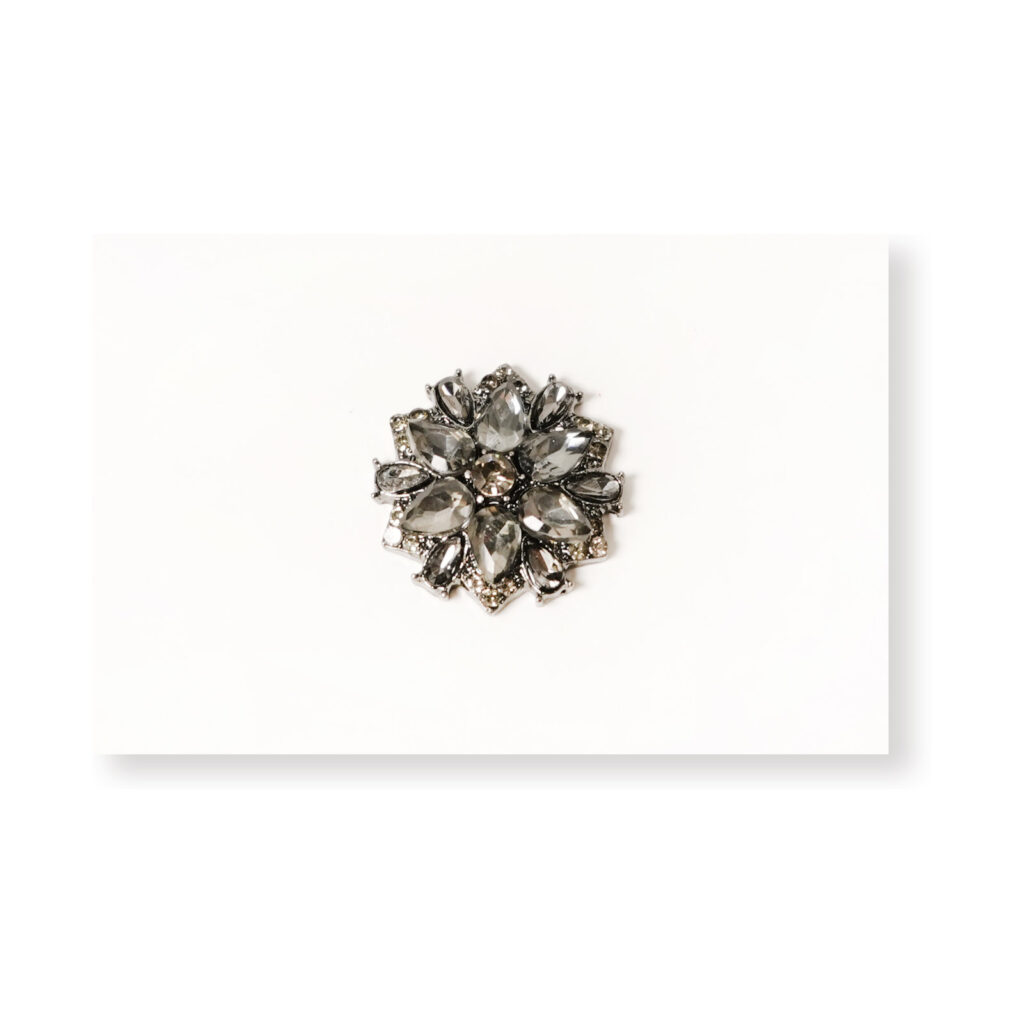 1.9cm Dark Floral Cluster Alloy Button