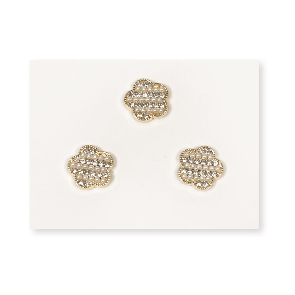 12.5mm Gold Mini Flower Alloy Button