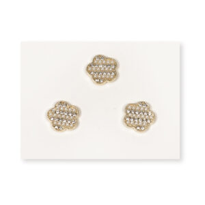 12.5mm Gold Mini Flower Alloy Button