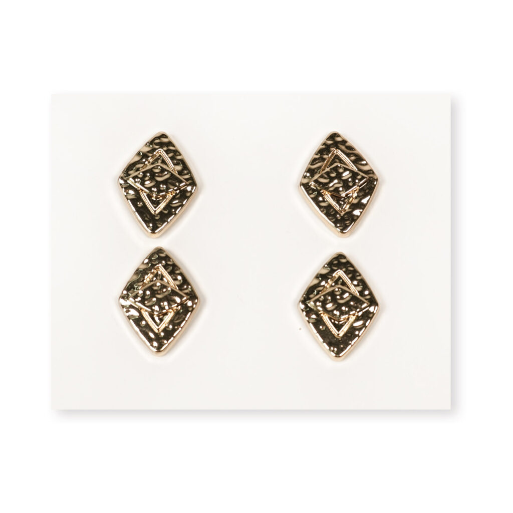 13.5 x 18mm Gold Mini Diamond Alloy Button
