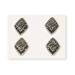 13.5 x 18mm Silver Mini Diamond Alloy Button