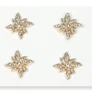 13.5mm Gold Rhinestone Starburst Alloy Button