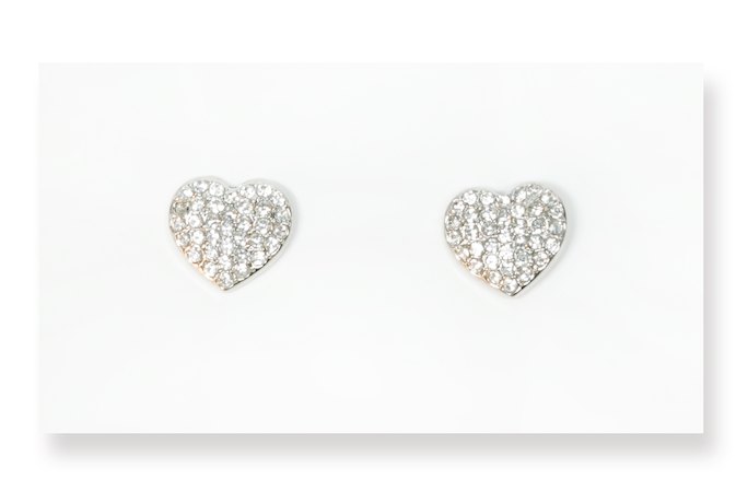 13mm Rhinestone Heart Alloy Button