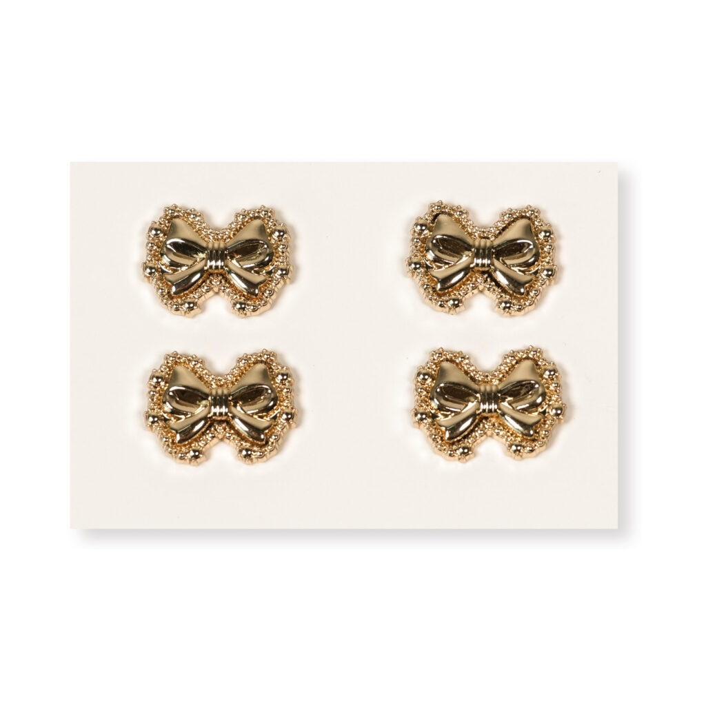 14 x 18mm Gold Ornate Bow Alloy Button