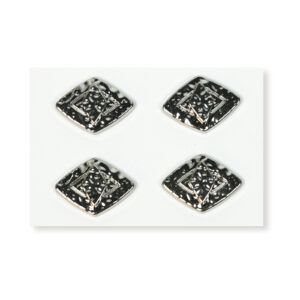 17 x 23mm Black Openwork Diamond Alloy Button