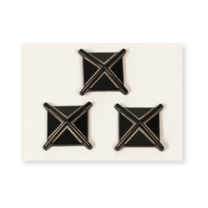 18.5mm Black Cross-Pattern Square Alloy Button