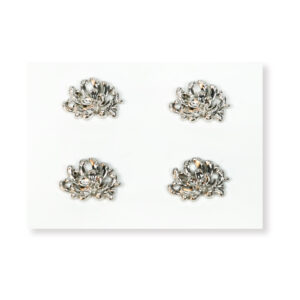 18 x 13mm Silver Floral Cluster Alloy Button