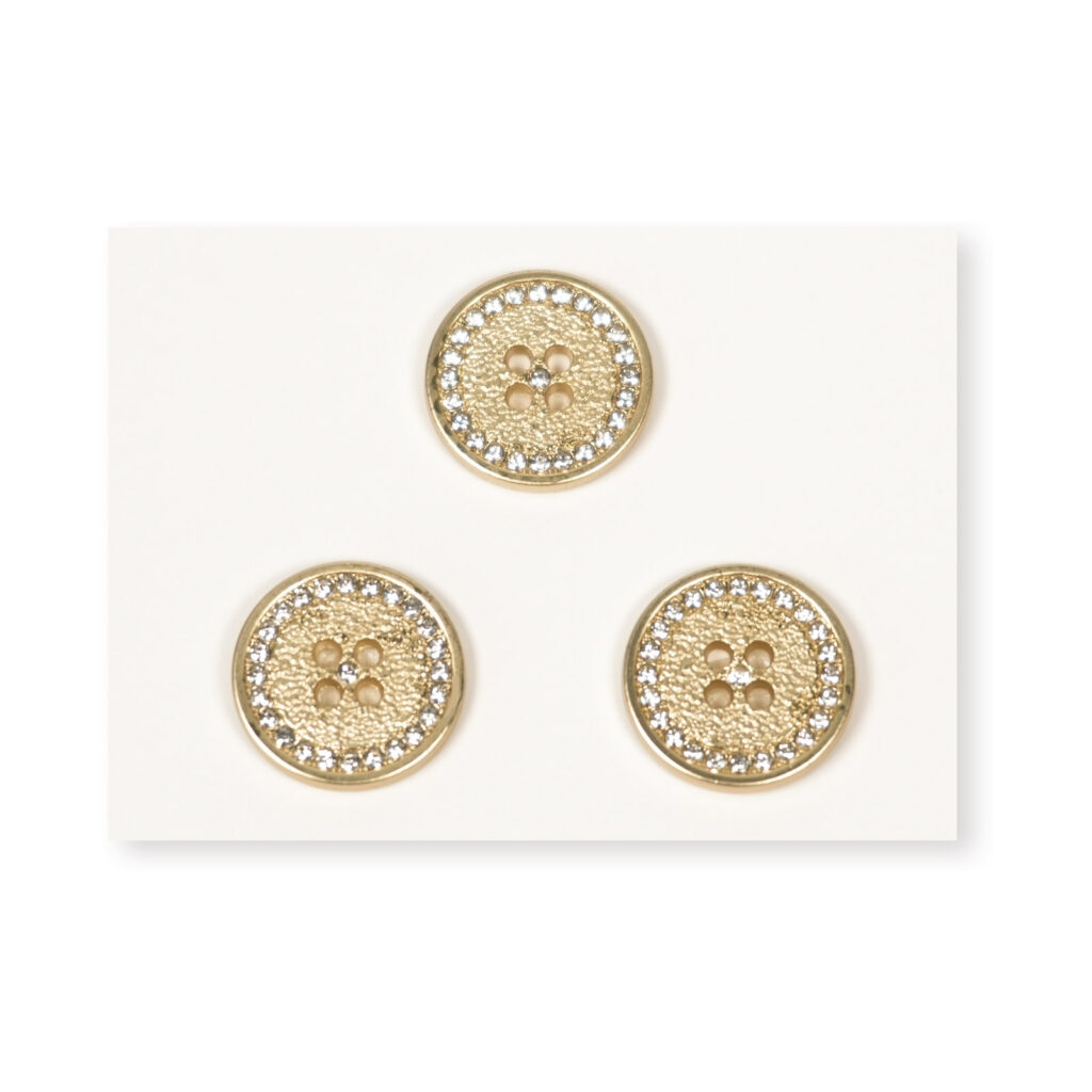 18mm Gold Rimmed Round Alloy Button