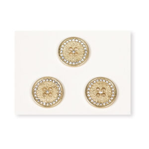 18mm Gold Rimmed Round Alloy Button
