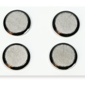 18mm Silver Rimmed Round Alloy Button