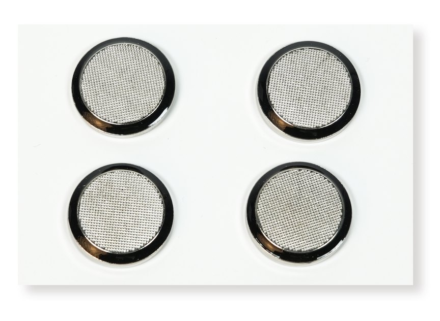 18mm Silver Rimmed Round Alloy Button