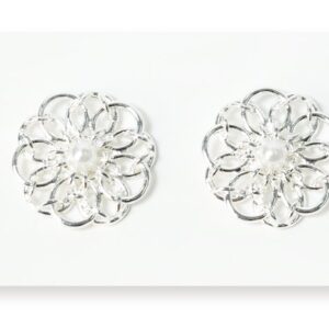 2.0cm Clear Flower Alloy Button