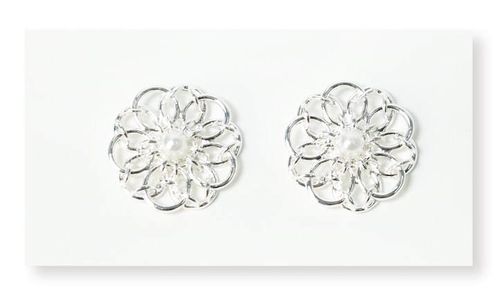 2.0cm Clear Flower Alloy Button