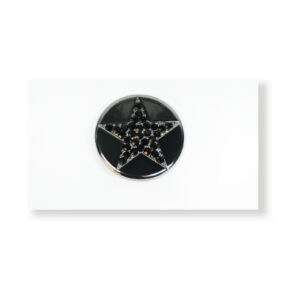 2.5cm Black Star Round Alloy Button