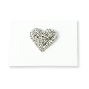 2.7 x 2.4cm Silver Rhinestone Heart Alloy Button