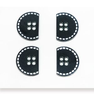 20mm Black Enamel Crescent Alloy Button
