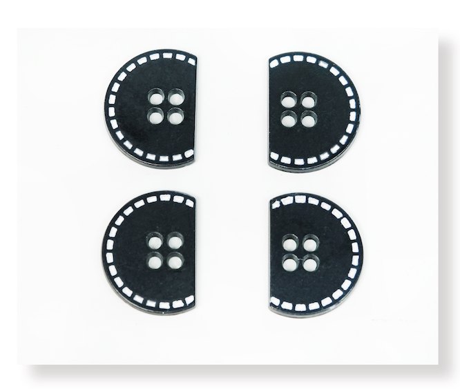 20mm Black Enamel Crescent Alloy Button