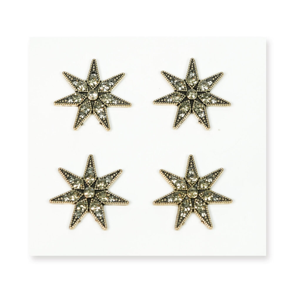 21 x 21mm Antique Gold Star Flatback Alloy Flatback Embellishment