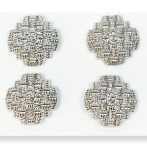 21mm Gold Geometric Floral Square Alloy Button