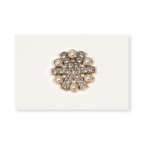 25mm Gold Rhinestone Flower Cluster Alloy Button