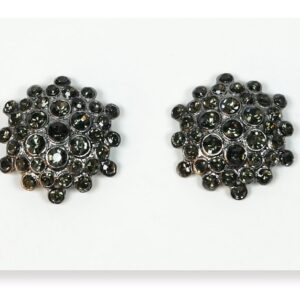 36mm Black Rhinestone Cluster Alloy Button