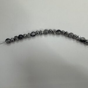 7-Inch Black and Silver Filigree Bead Strand