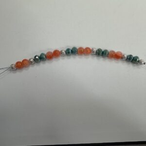 7-Inch Coral and Teal Bead Strand