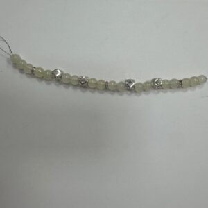 7-Inch Ivory and Clear Crystal Bead Strand