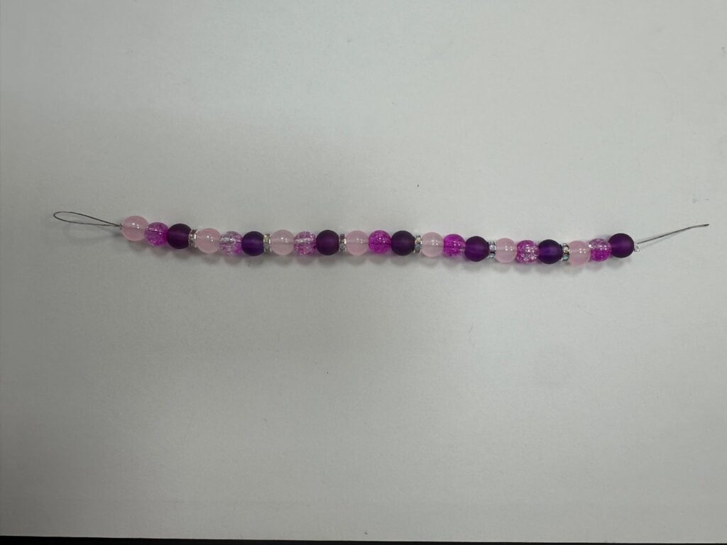 7-Inch Purple Crystal and Plum Bead Strand