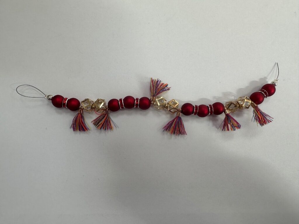 7-Inch Red Tassel Accent Bead Strand