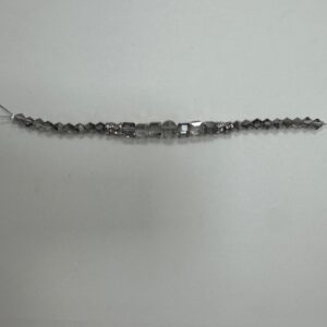 7-Inch Smoky Gray Geometric Bead Strand