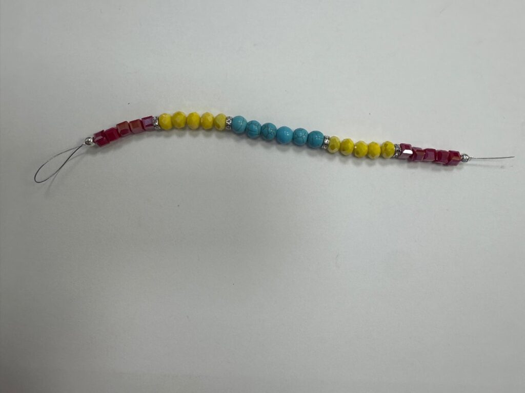 7-Inch Turquoise, Yellow and Red Bead Strand