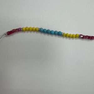 7-Inch Turquoise, Yellow and Red Bead Strand
