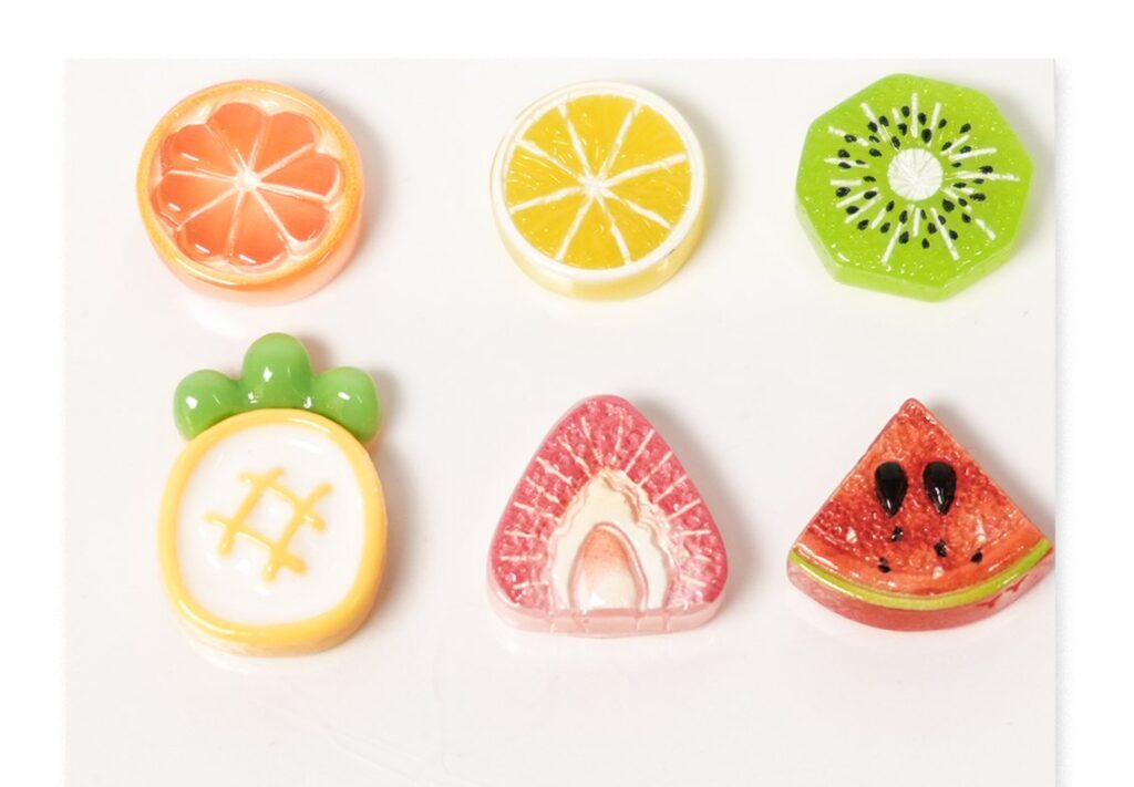 Assorted Fruit Slice Flatback Resin Embellishment, 16 x 22mm