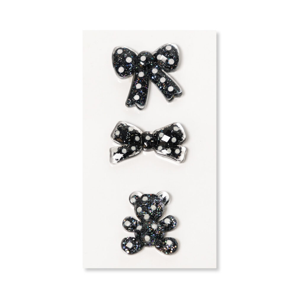 Black Bow Flatback Resin Embellishment, 28 x 29mm