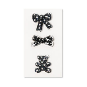 Black Bow Flatback Resin Embellishment, 28 x 29mm