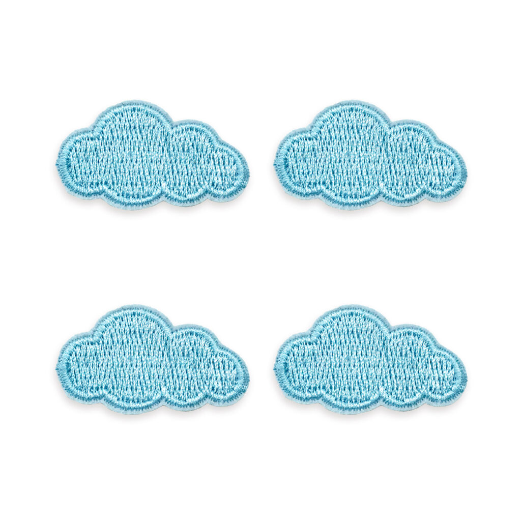Blue Cloud Embroidered Patch, 3.6 x 2.1cm