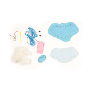 Blue Elephant Felt Keychain Sewing Kit, 13-15 cm