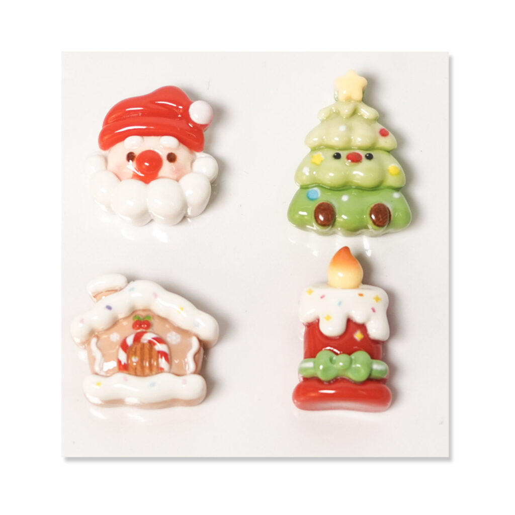 Christmas Motif Flatback Resin Embellishment, 22 x 22mm