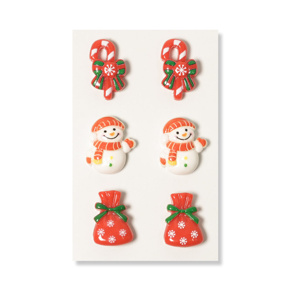 Christmas Motif Flatback Resin Embellishment, 26mm