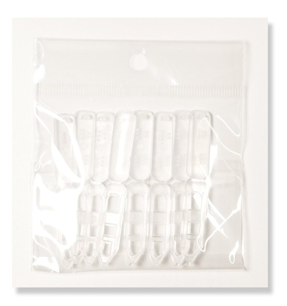 Clear Frog Hair Clips, 8-Piece Set, 2.5cm