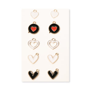 Color-Accent Heart Jewelry Charms