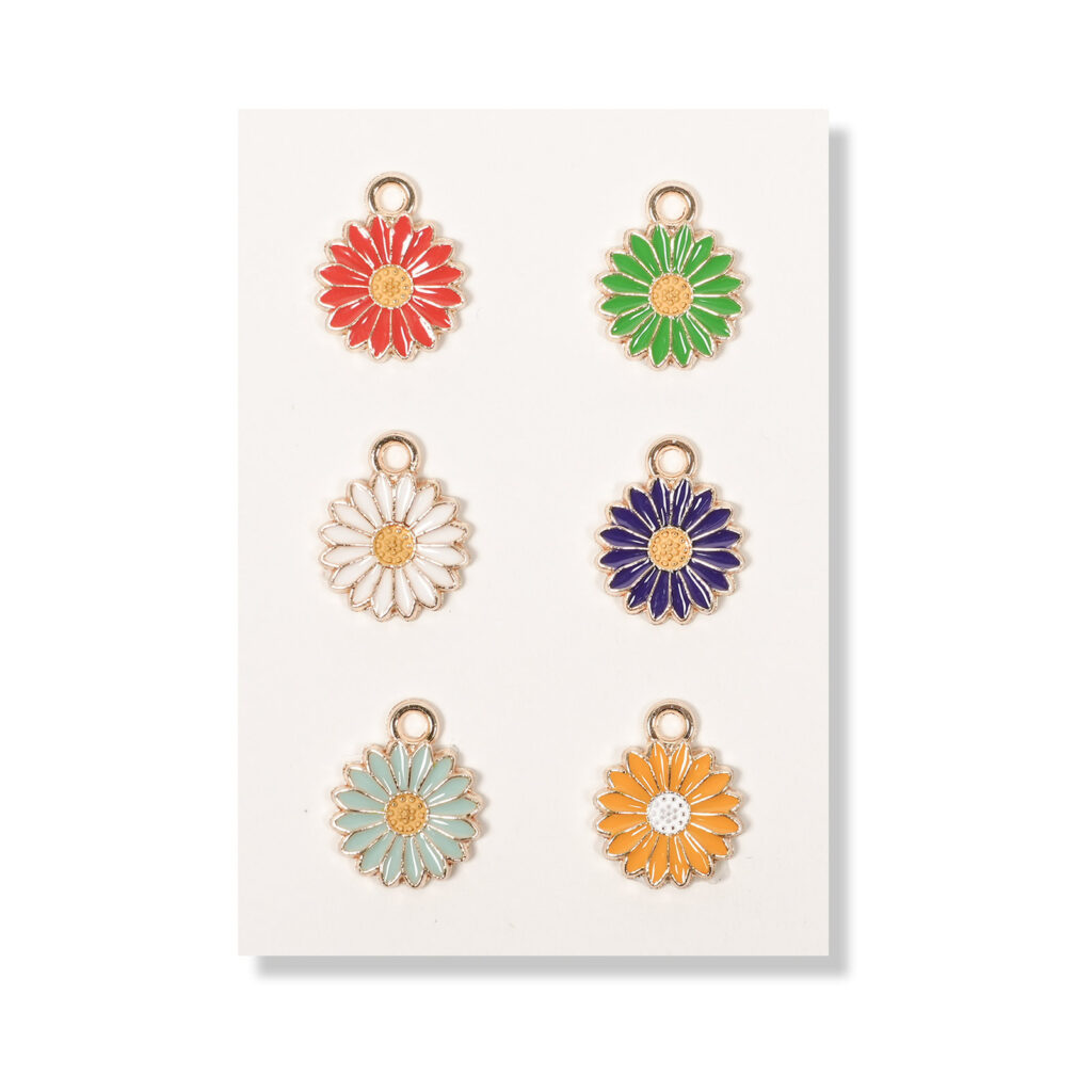 Colorful Flower Sunburst Jewelry Charms
