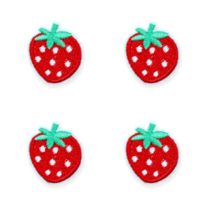 Embroidered Strawberry Iron-On Patch, 2.6 x 3.3cm