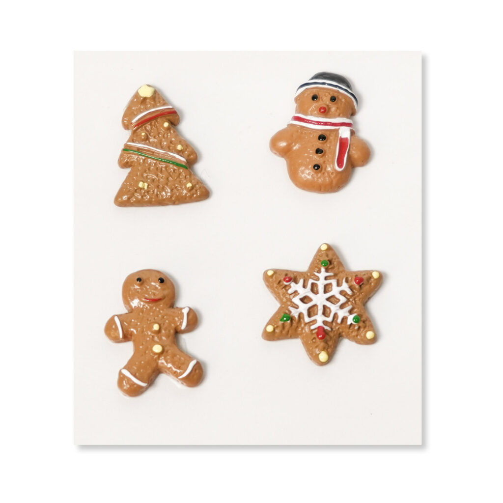 Gingerbread Cookie Flatback Resin Embellishment, 21 x 18mm