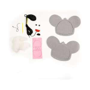 Gray Mouse Felt Coin Purse Kit, 13-15 cm