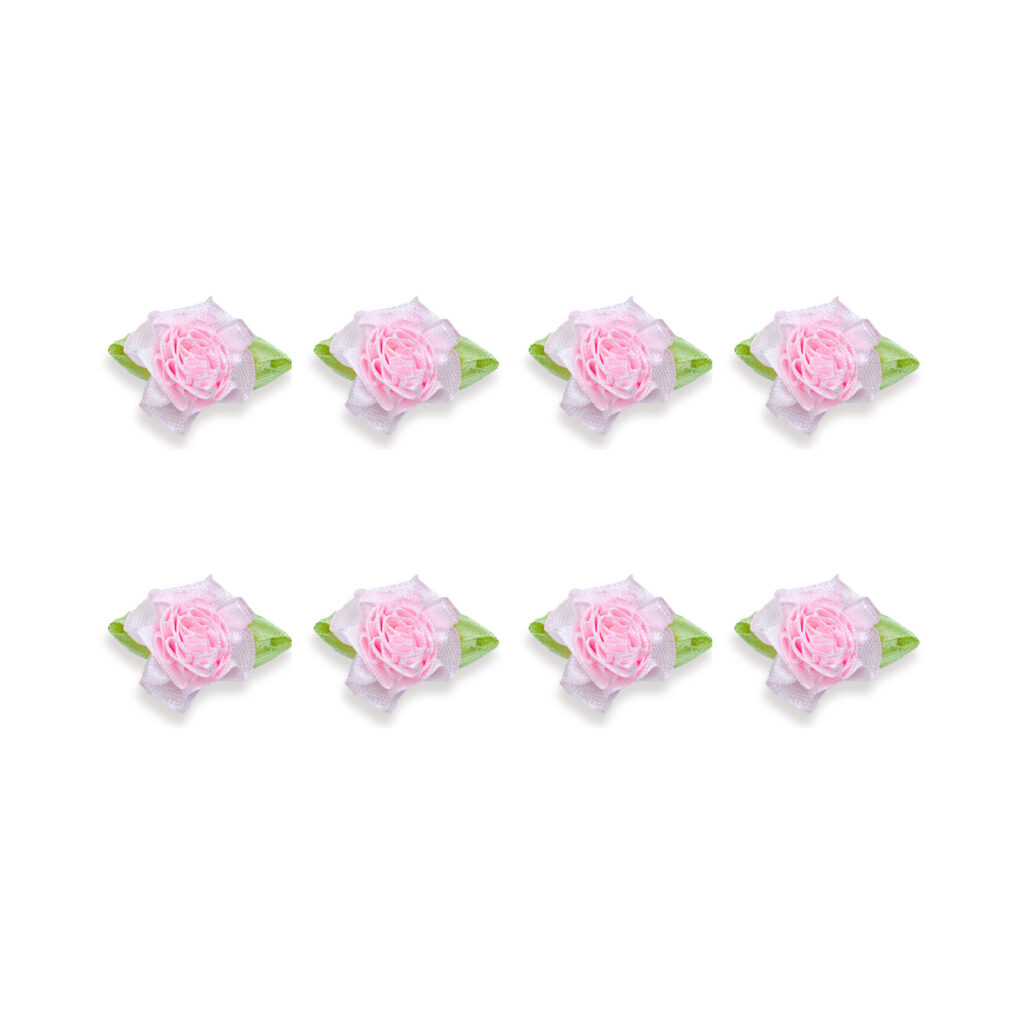Green and Pink Floral Fabric Applique